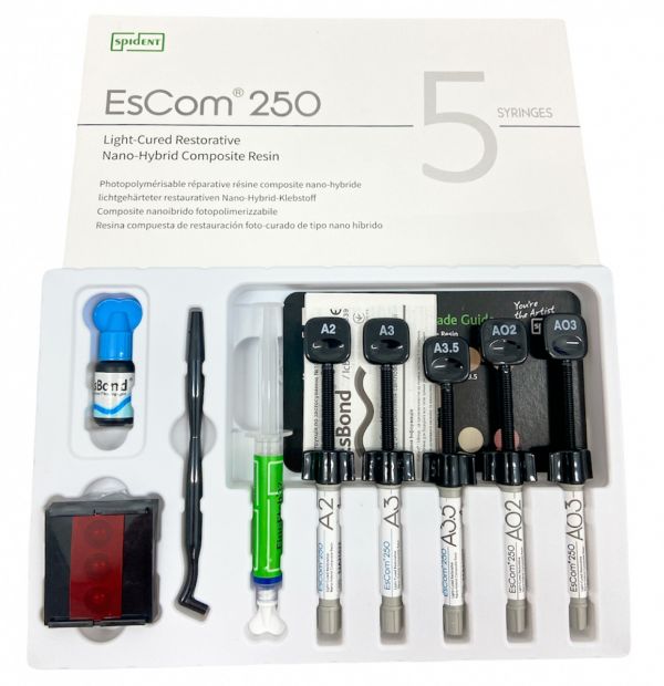 EsCom 250 наногибридный композит, набор 5 шприцев