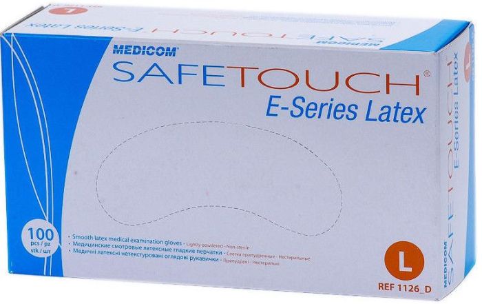 Перчатки SafeTouch, латексные нестерильные, опудренные