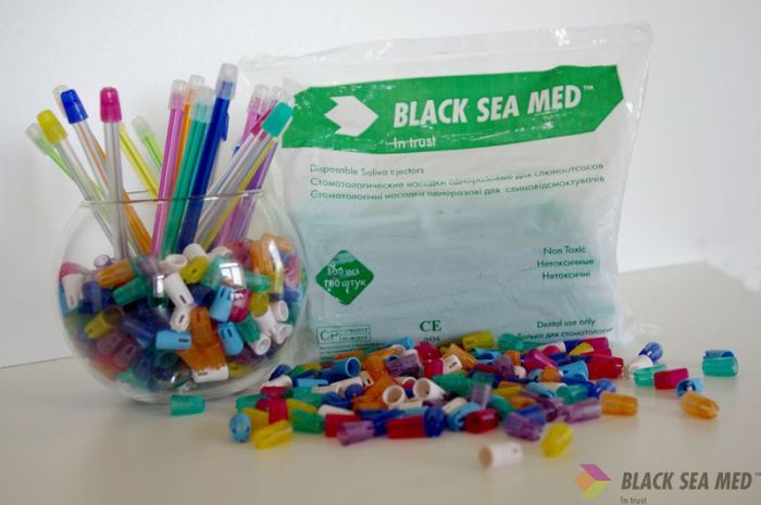 Слюноотсосы Black Sea Med, со съемным наконечником